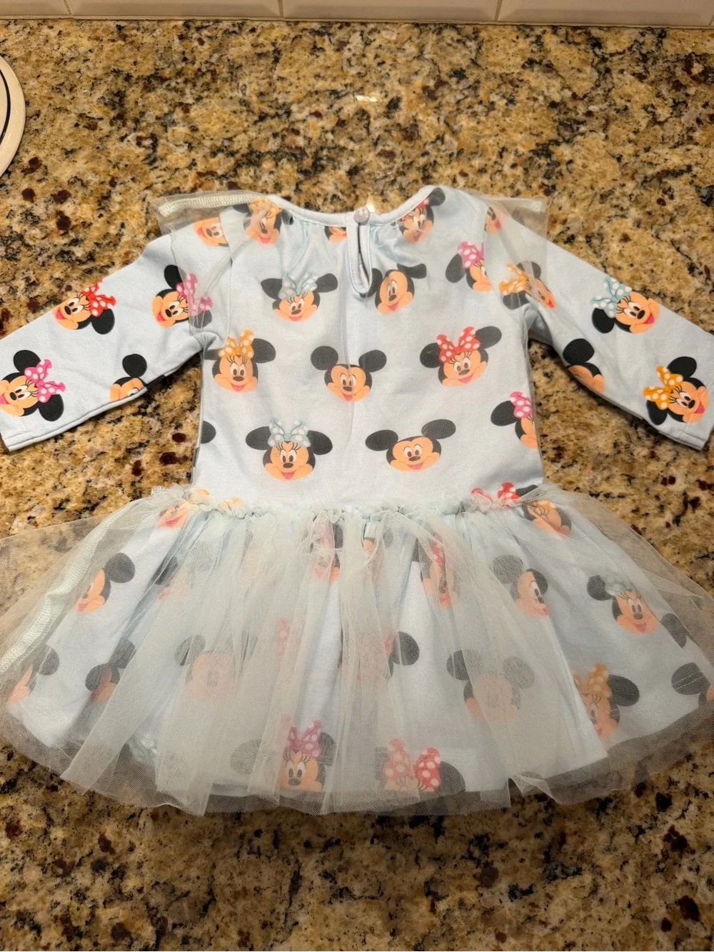 Monica + Andy Minnie & Mickey Light Blue Tulle Kids Dress | 3-6 months